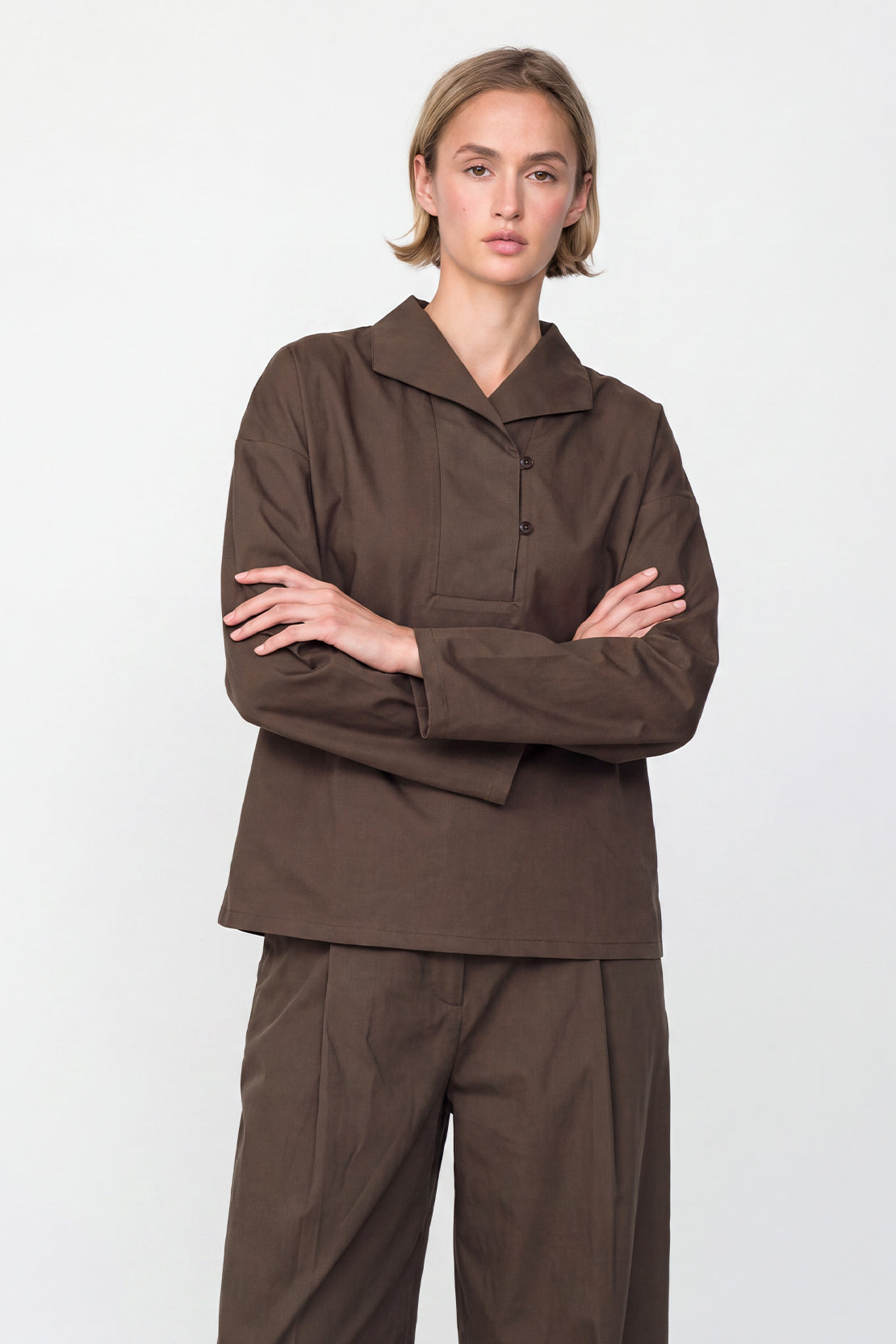 KOKO Air Teck Collared Shirt – Brown