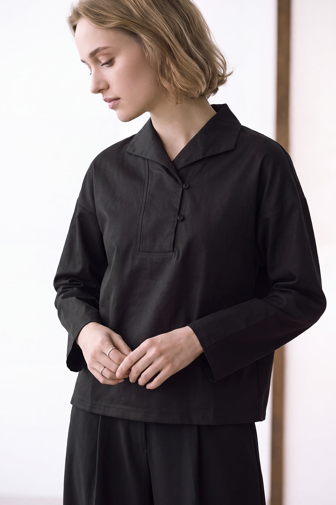 KOKO Air Teck Collared Shirt – Black
