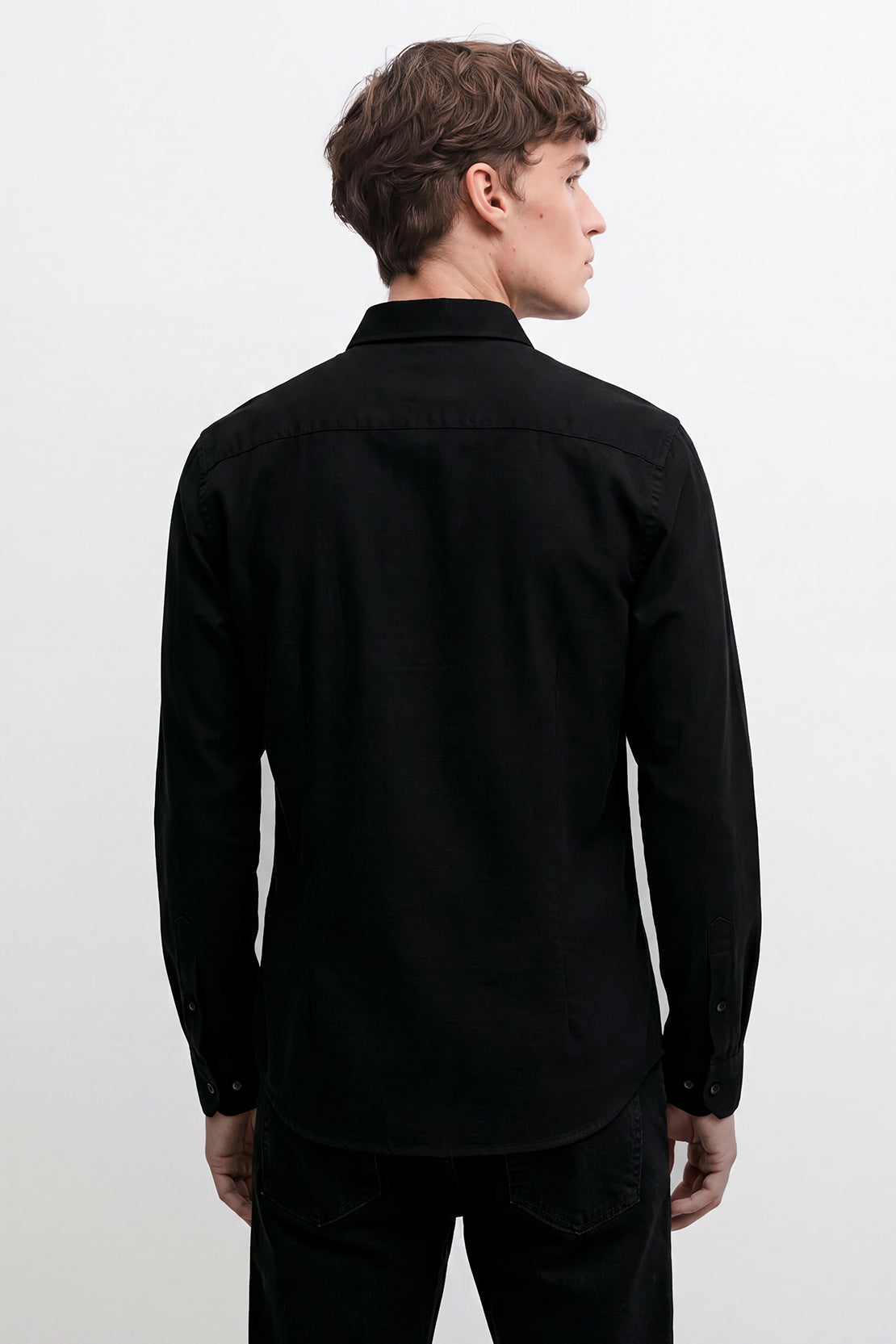 KOKO Plain Linen Shirt – Black