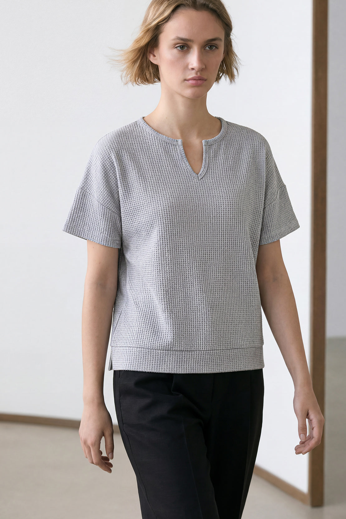 KOKO Modal Blend Minimal Top – Silver Grey
