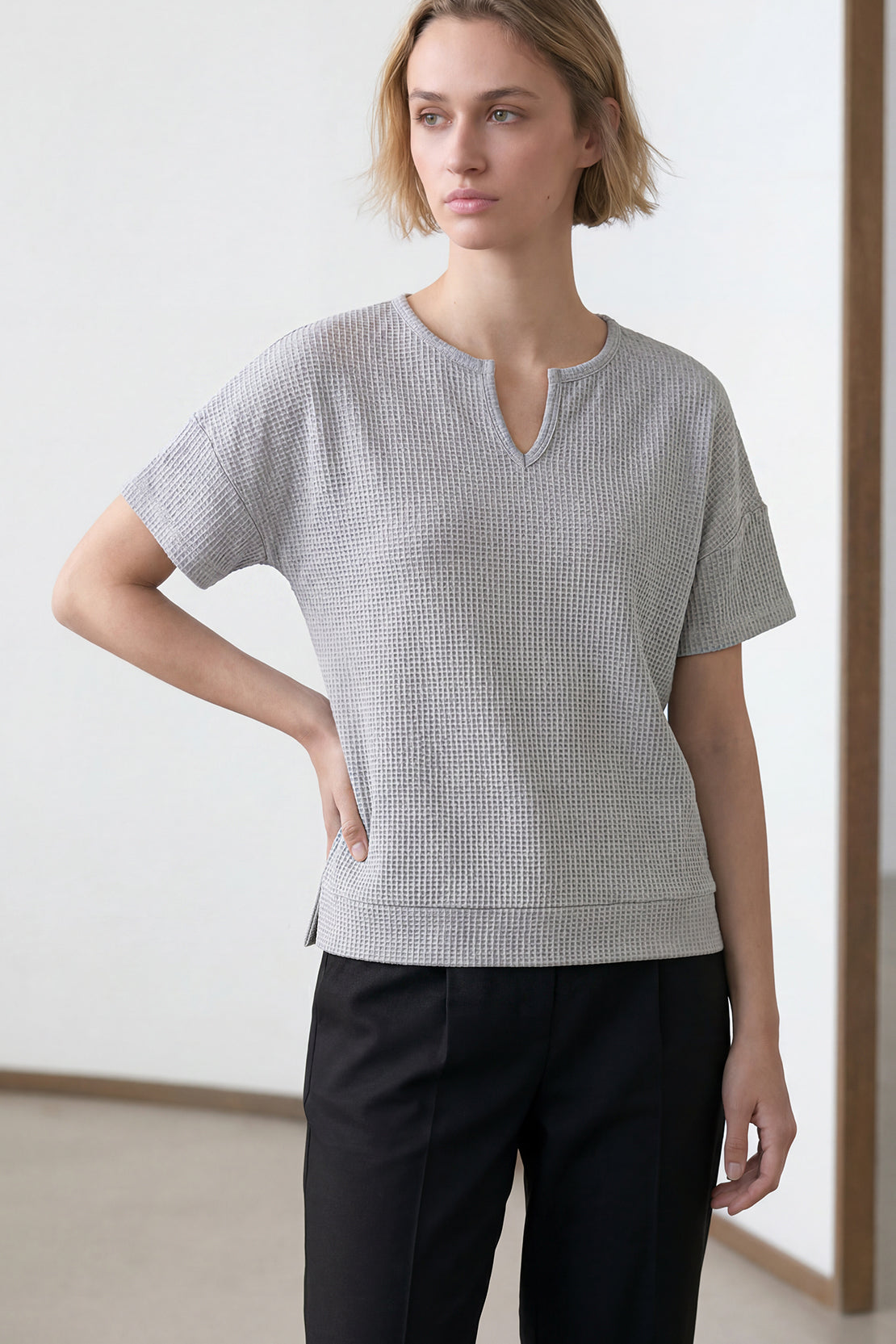 KOKO Modal Blend Minimal Top – Silver Grey