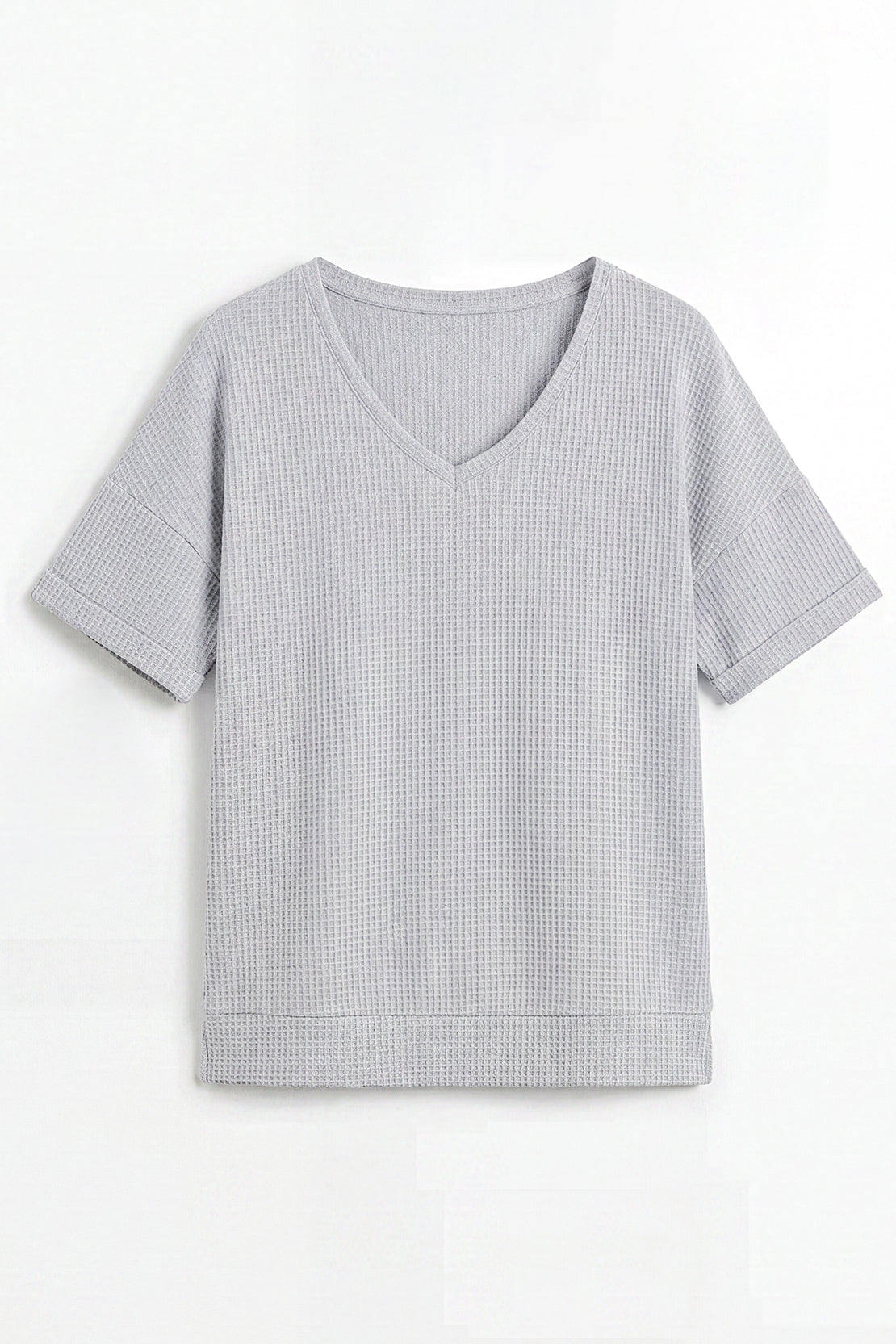 KOKO Modal Blend Relaxed V-Neck Top – Silver Grey
