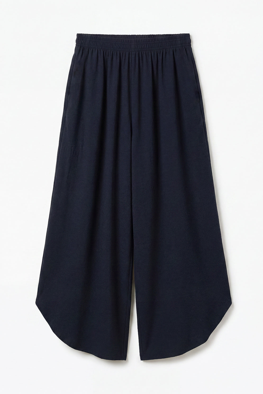KOKO Textured Knit Wide Leg Bottom with Side Slit – Dark Navy