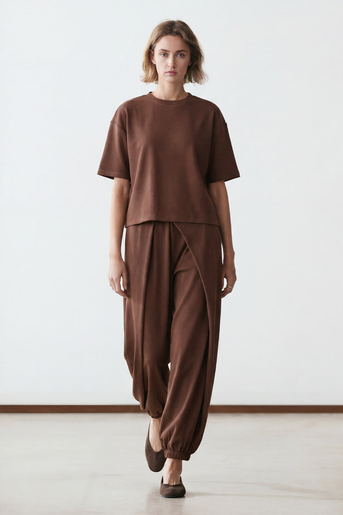 KOKO Sheen Modal Relaxed Crew Neck Top – Taupe