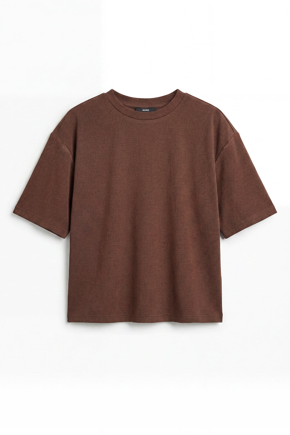 KOKO Sheen Modal Relaxed Crew Neck Top – Taupe