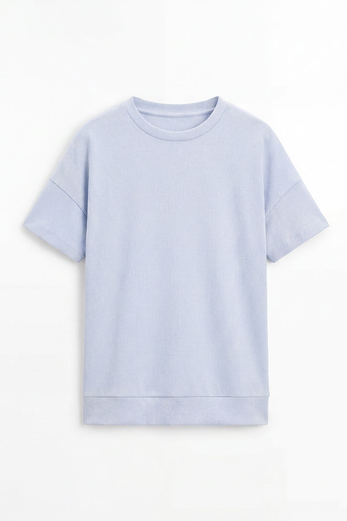 KOKO Sheen Modal Relaxed Crew Neck Top – Blue