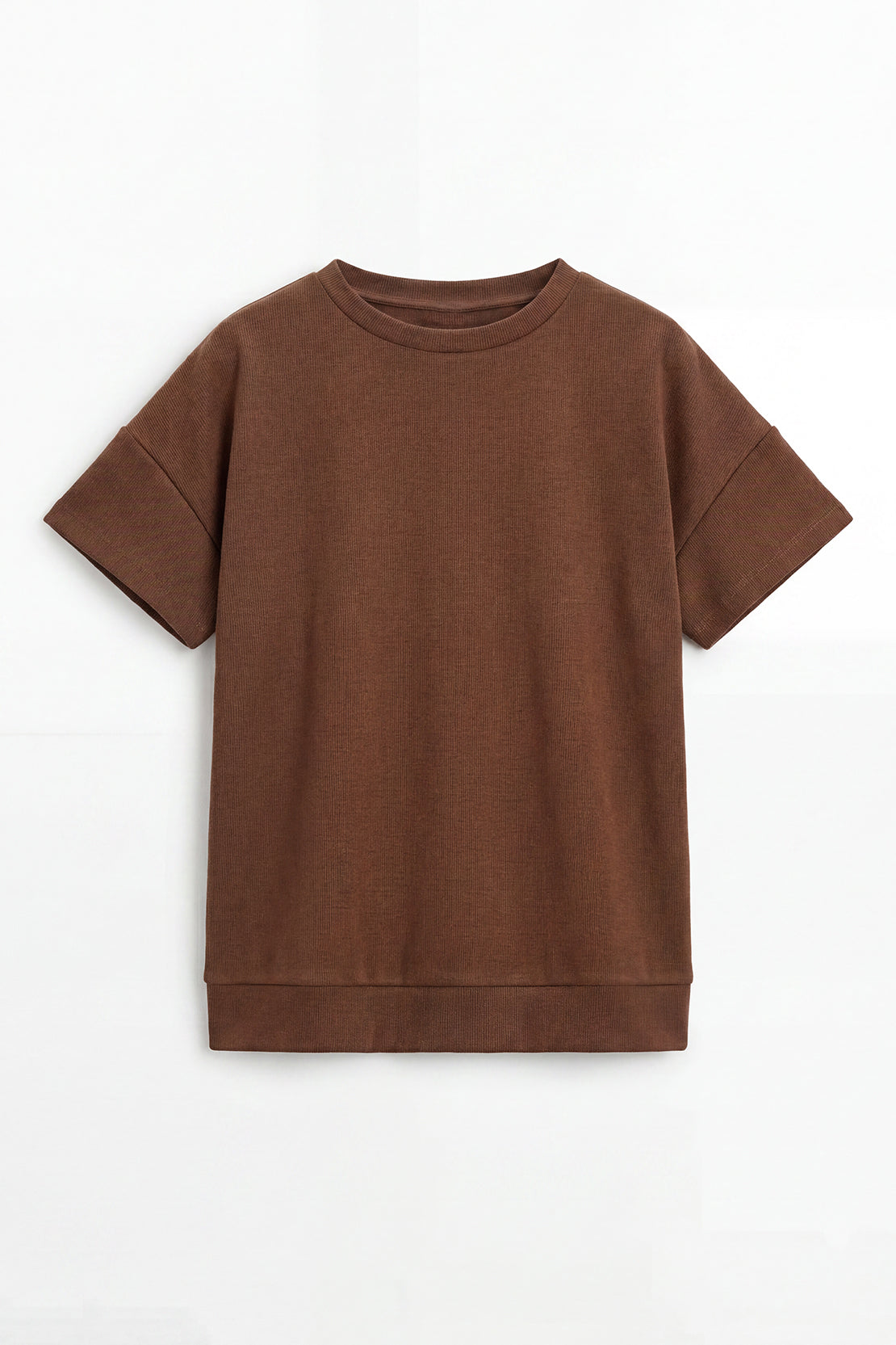 KOKO Sheen Modal Relaxed Crew Neck Top – Taupe