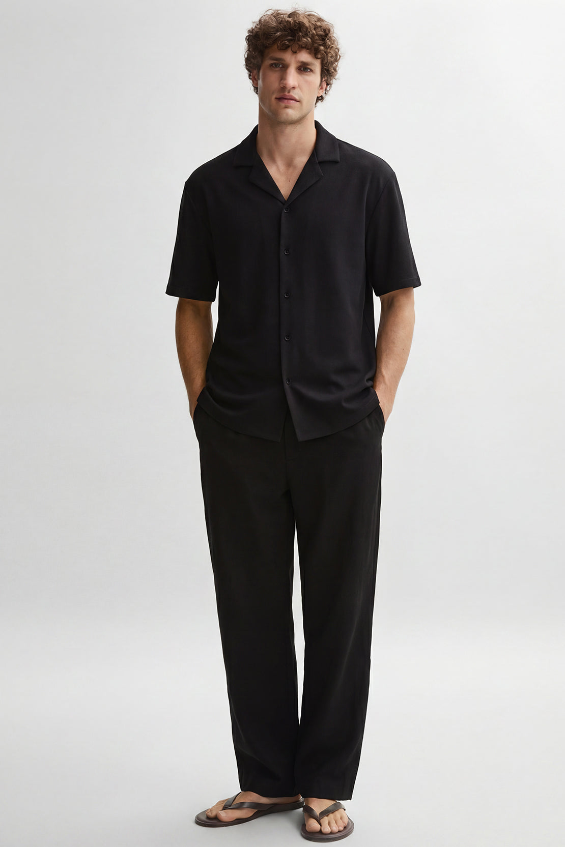 KOKO Sheen Modal Half Sleeve Shirt – Black