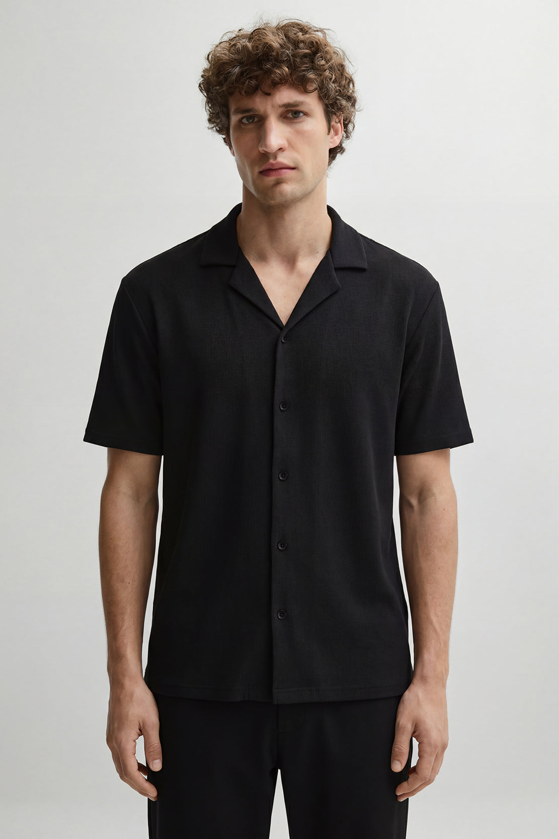 KOKO Sheen Modal Half Sleeve Shirt – Black