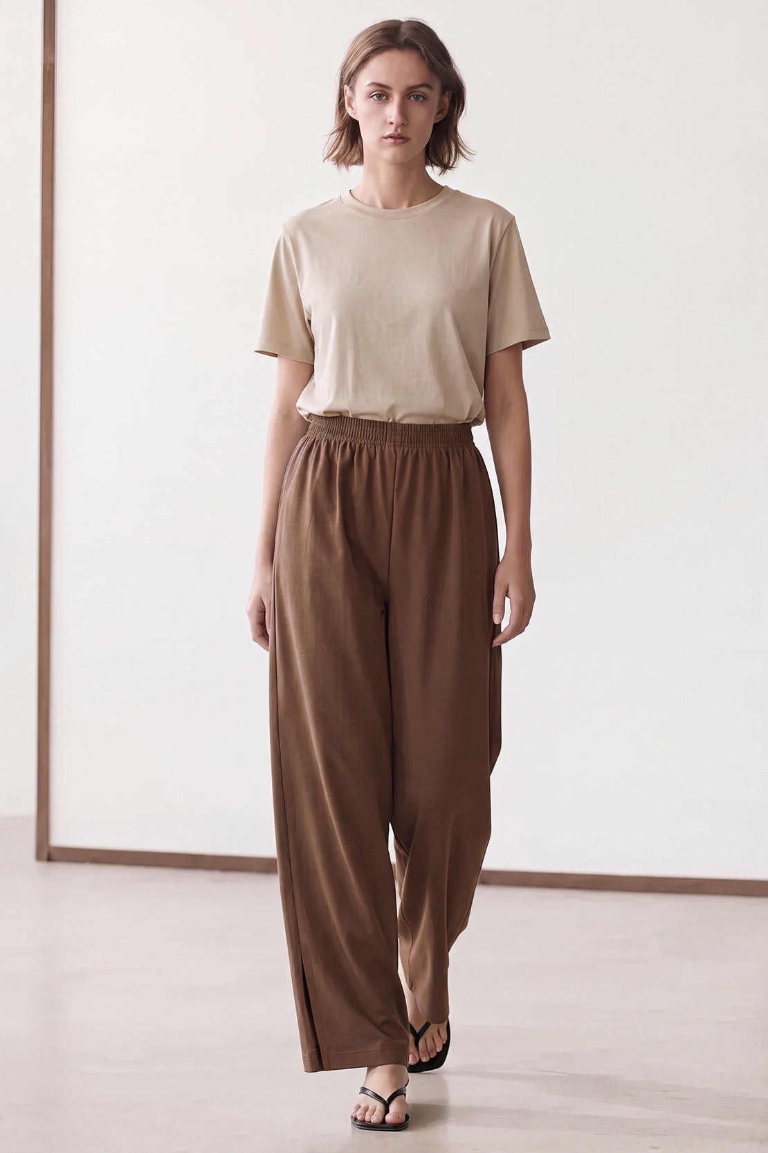 KOKO Sheen Modal Relaxed Pants – Brown