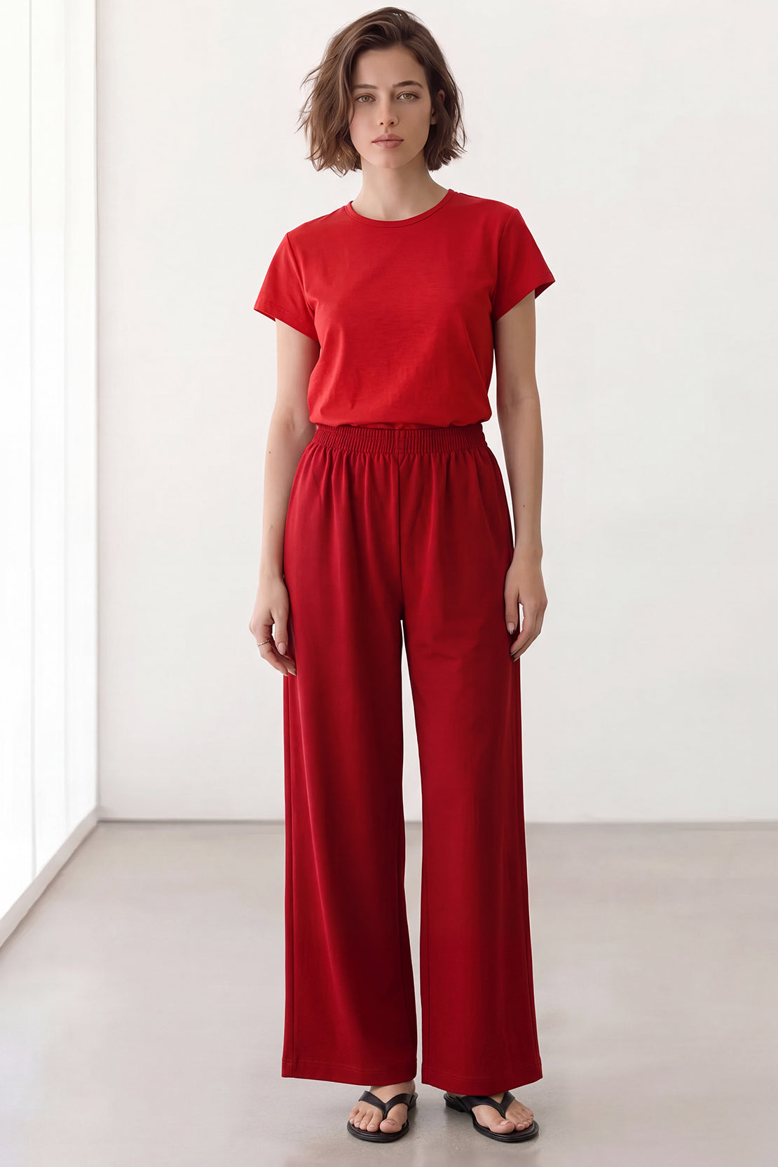 KOKO Sheen Modal Relaxed Pants – Red