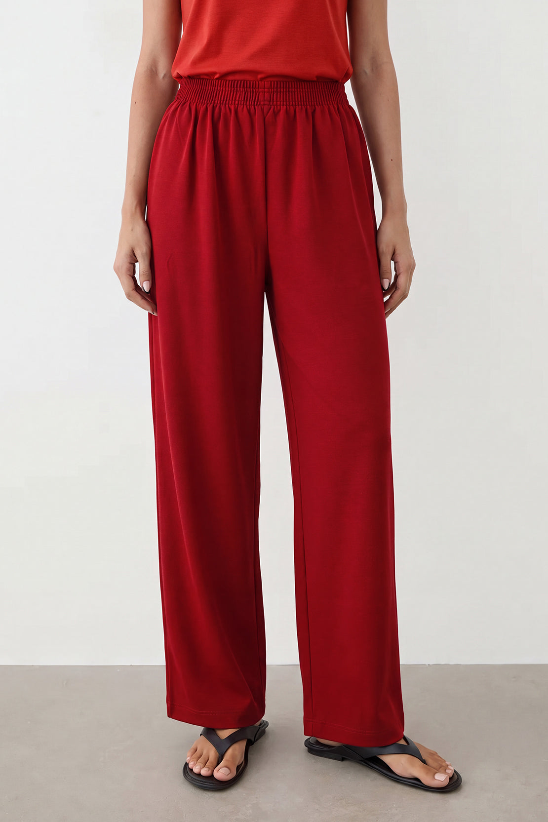KOKO Sheen Modal Relaxed Pants – Red