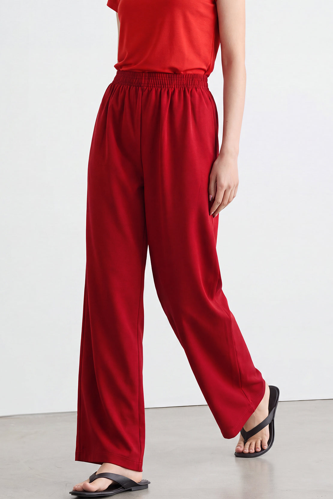 KOKO Sheen Modal Relaxed Pants – Red