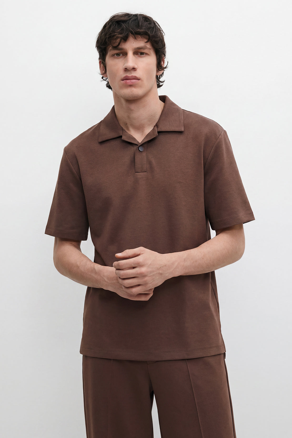 KOKO Sheen Modal Polo – Brown