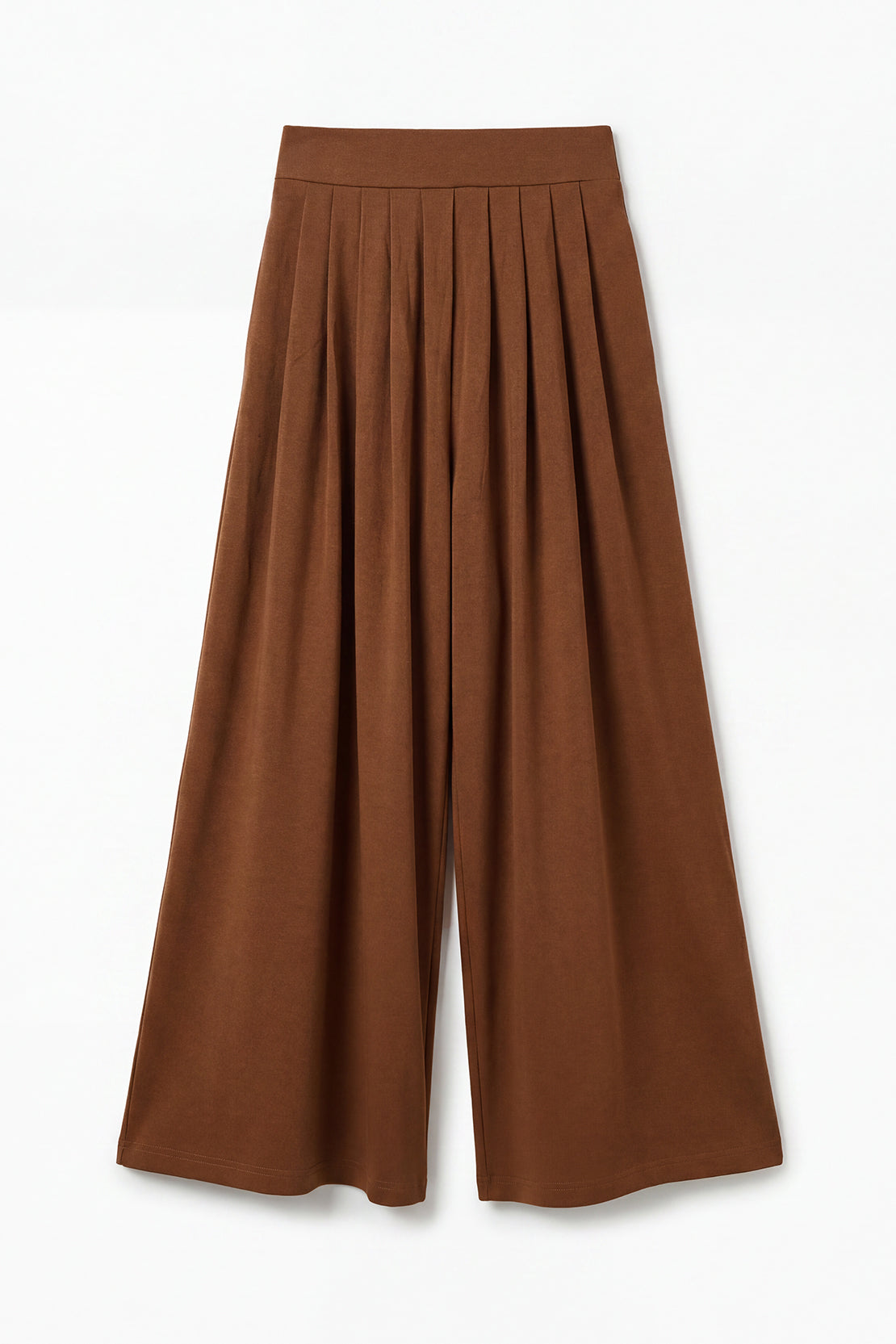 KOKO Modal Blend Pleated Wide-Leg Pants – Caramel