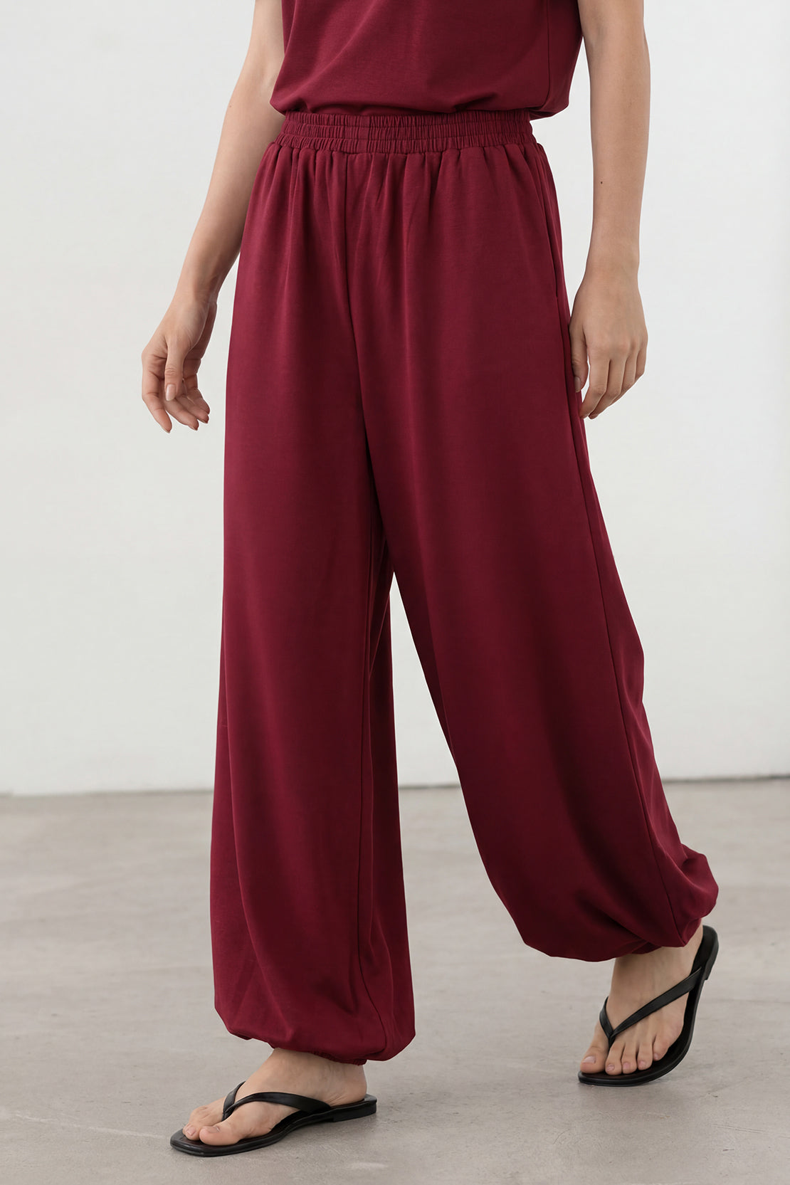 KOKO Modal Blend Balloon Pants – Maroon