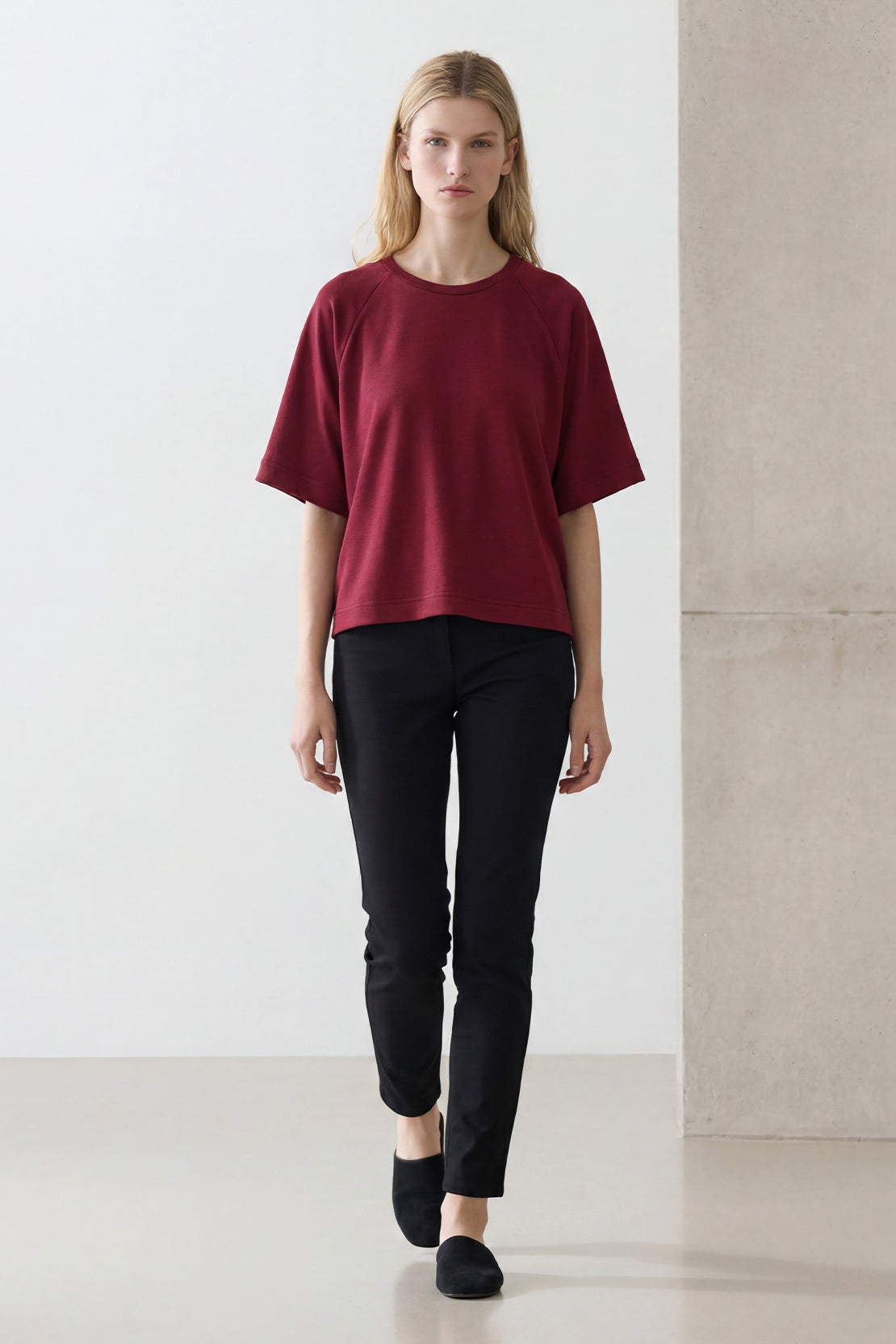 KOKO Modal Blend Relaxed Fit Top – Maroon