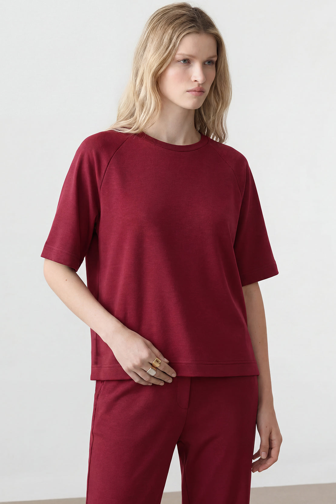 KOKO Modal Blend Relaxed Fit Top – Cherry