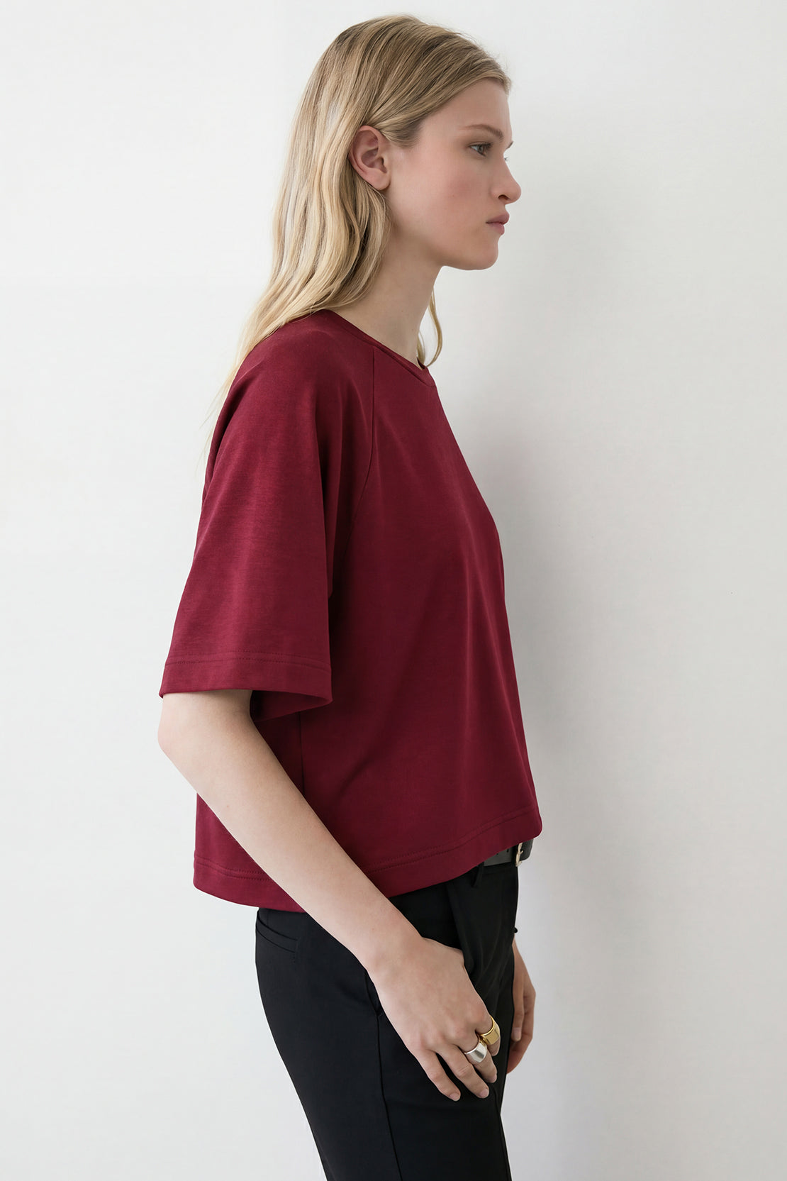 KOKO Modal Blend Relaxed Fit Top – Maroon