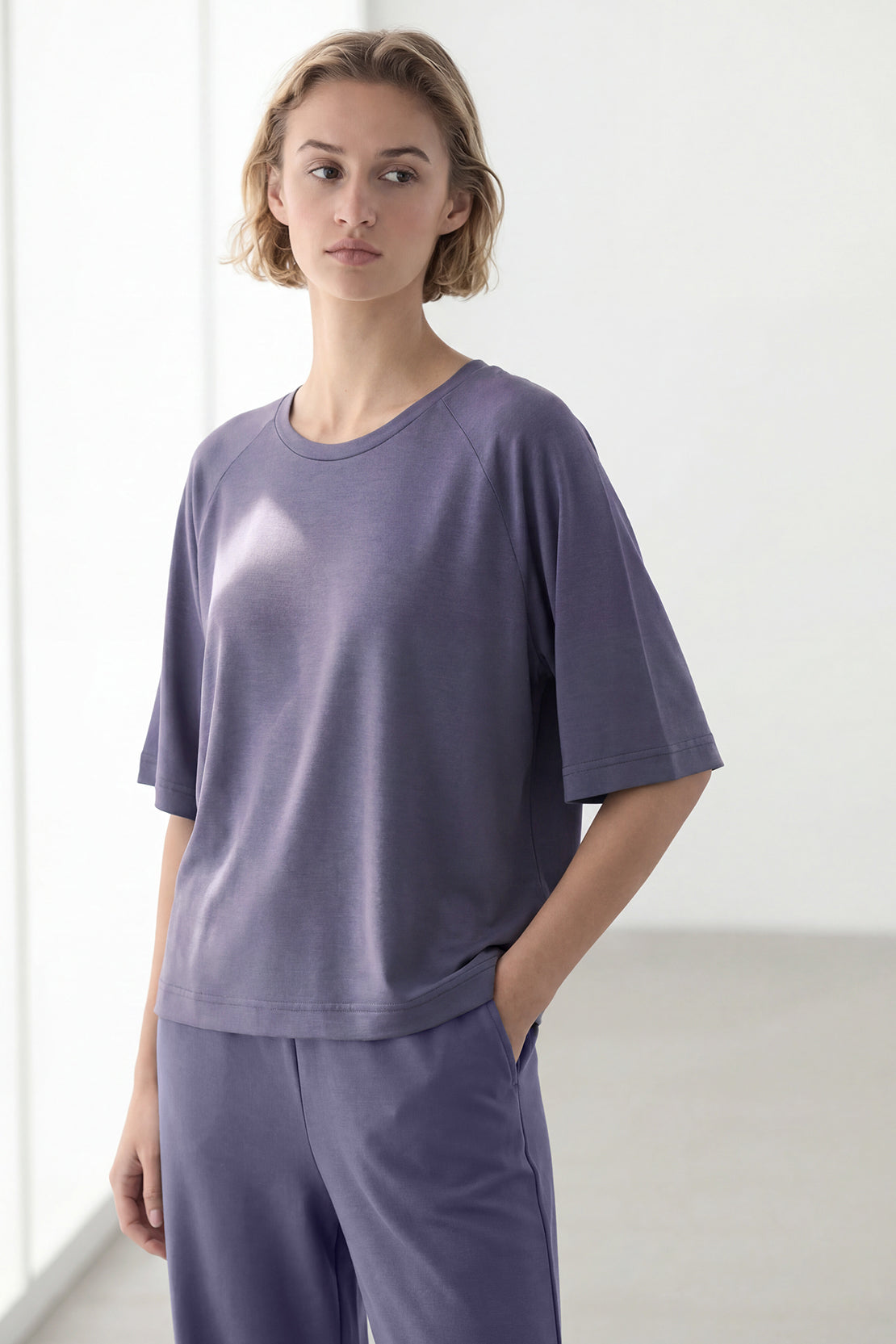 KOKO Modal Blend Relaxed Fit Top – Smoke