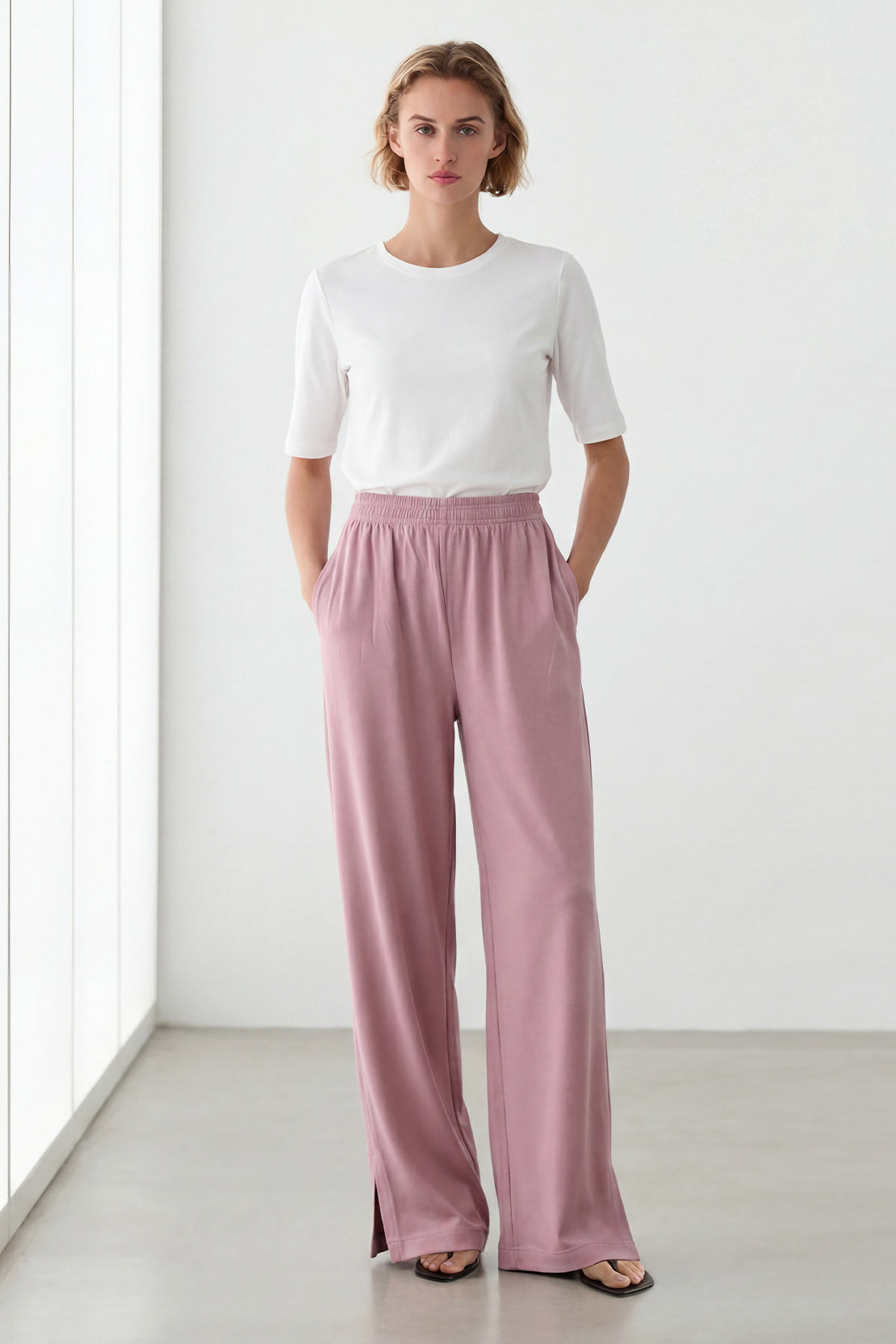 KOKO Modal Blend Effortless Pants – Pink