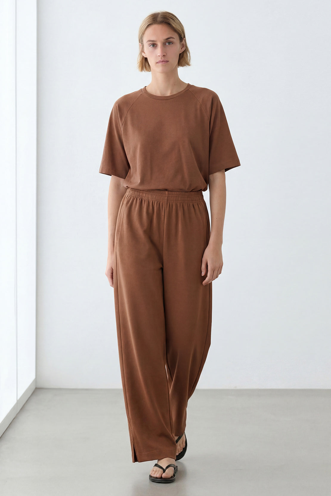 KOKO Modal Blend Wide-Leg Bottom – Brown