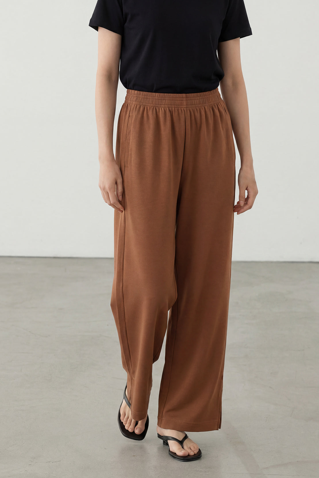 KOKO Modal Blend Wide-Leg Bottom – Brown