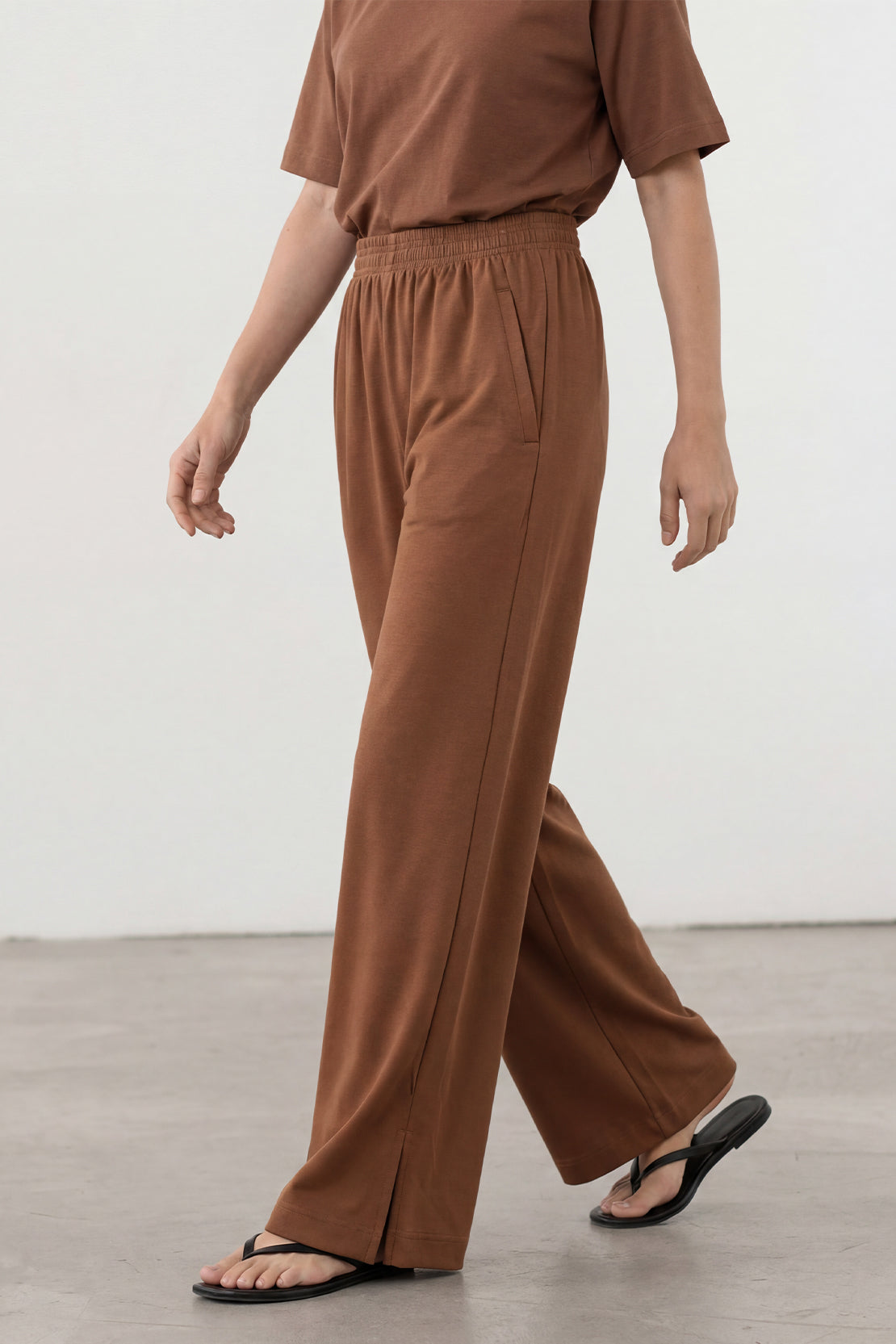 KOKO Modal Blend Wide-Leg Bottom – Brown