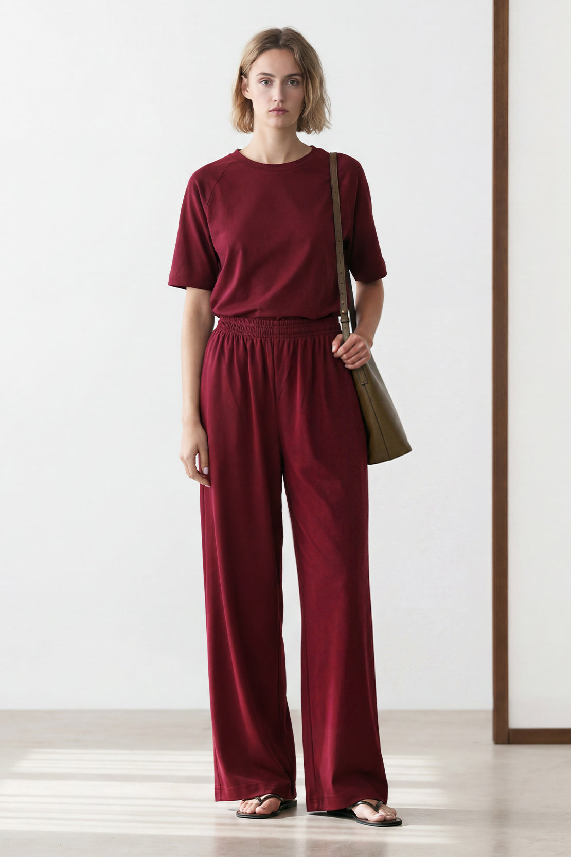 KOKO Modal Blend Effortless Pants – Maroon