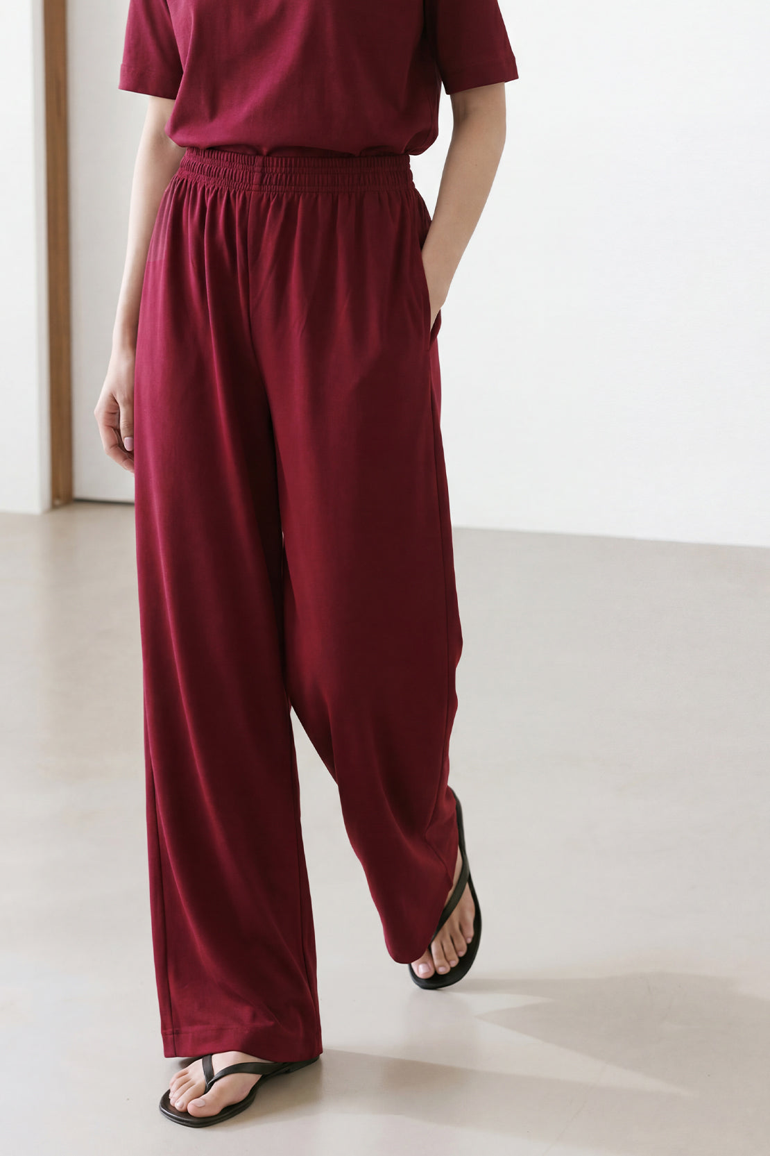 KOKO Modal Blend Effortless Pants – Maroon