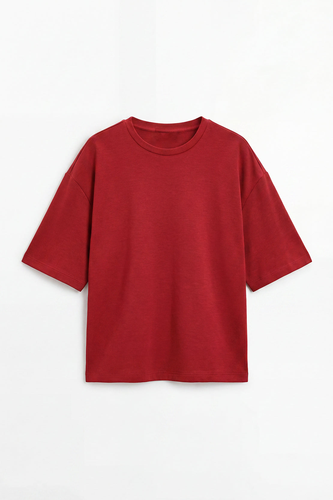 KOKO Modal Blend Relaxed Crew Neck Top – Red
