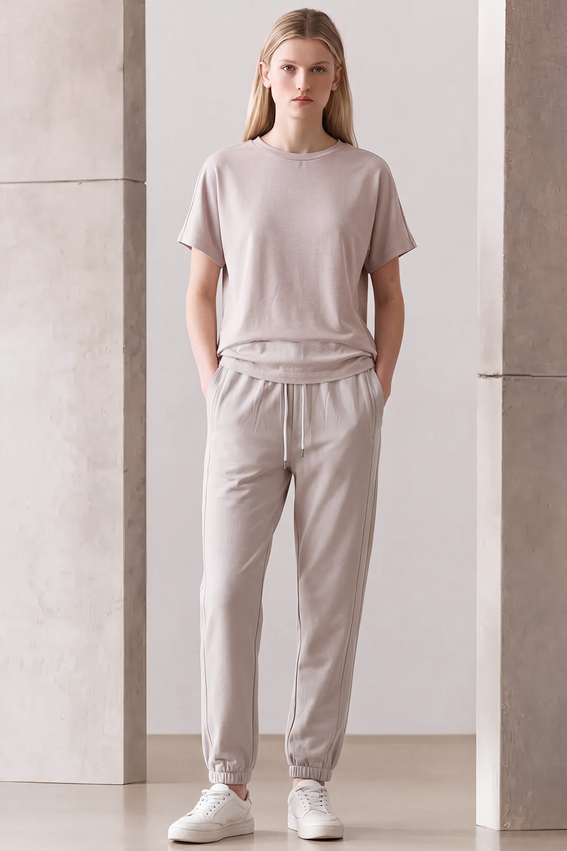 KOKO Sheen Modal Cap-Sleeve T-Shirt – Beige