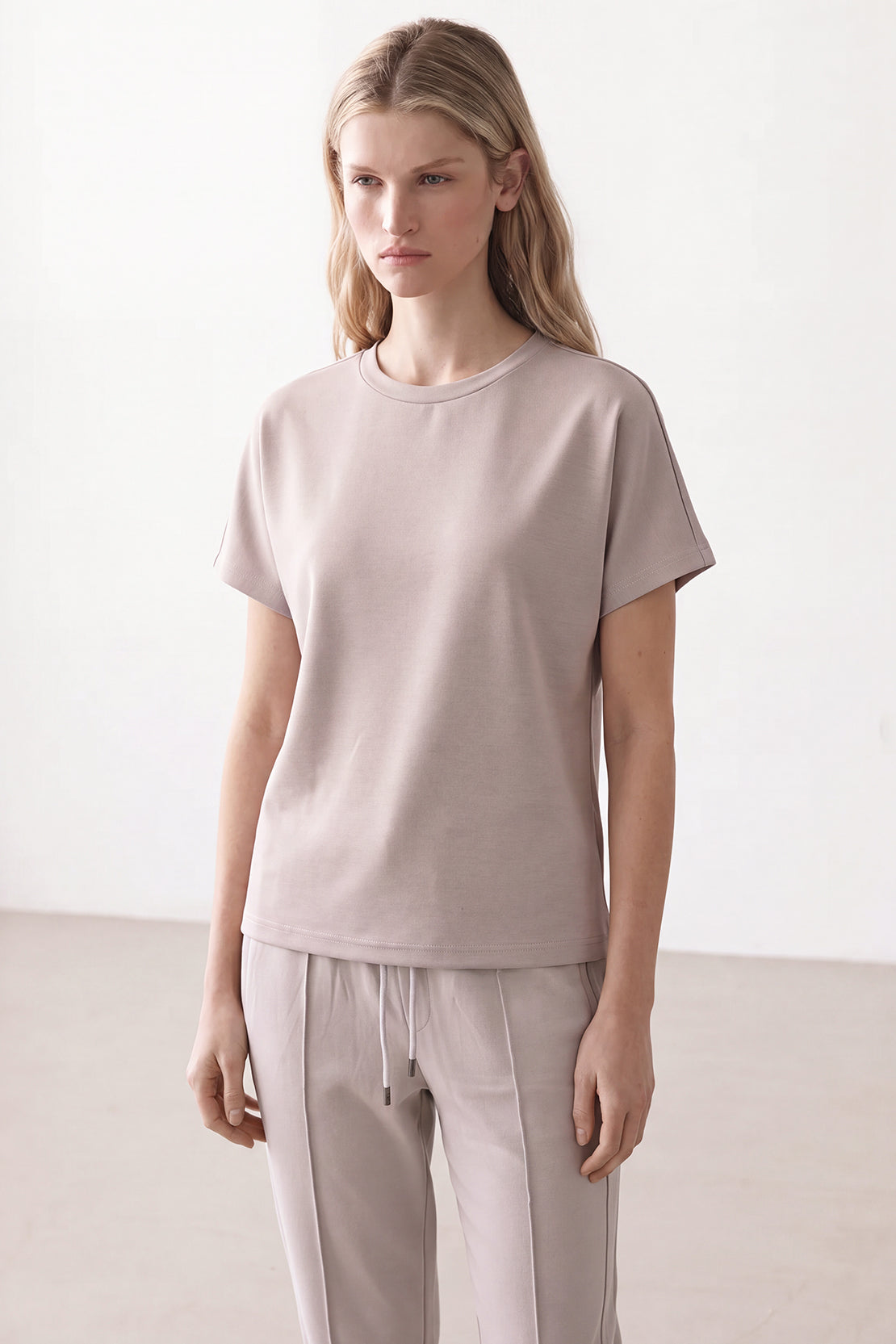 KOKO Sheen Modal Cap-Sleeve T-Shirt – Beige