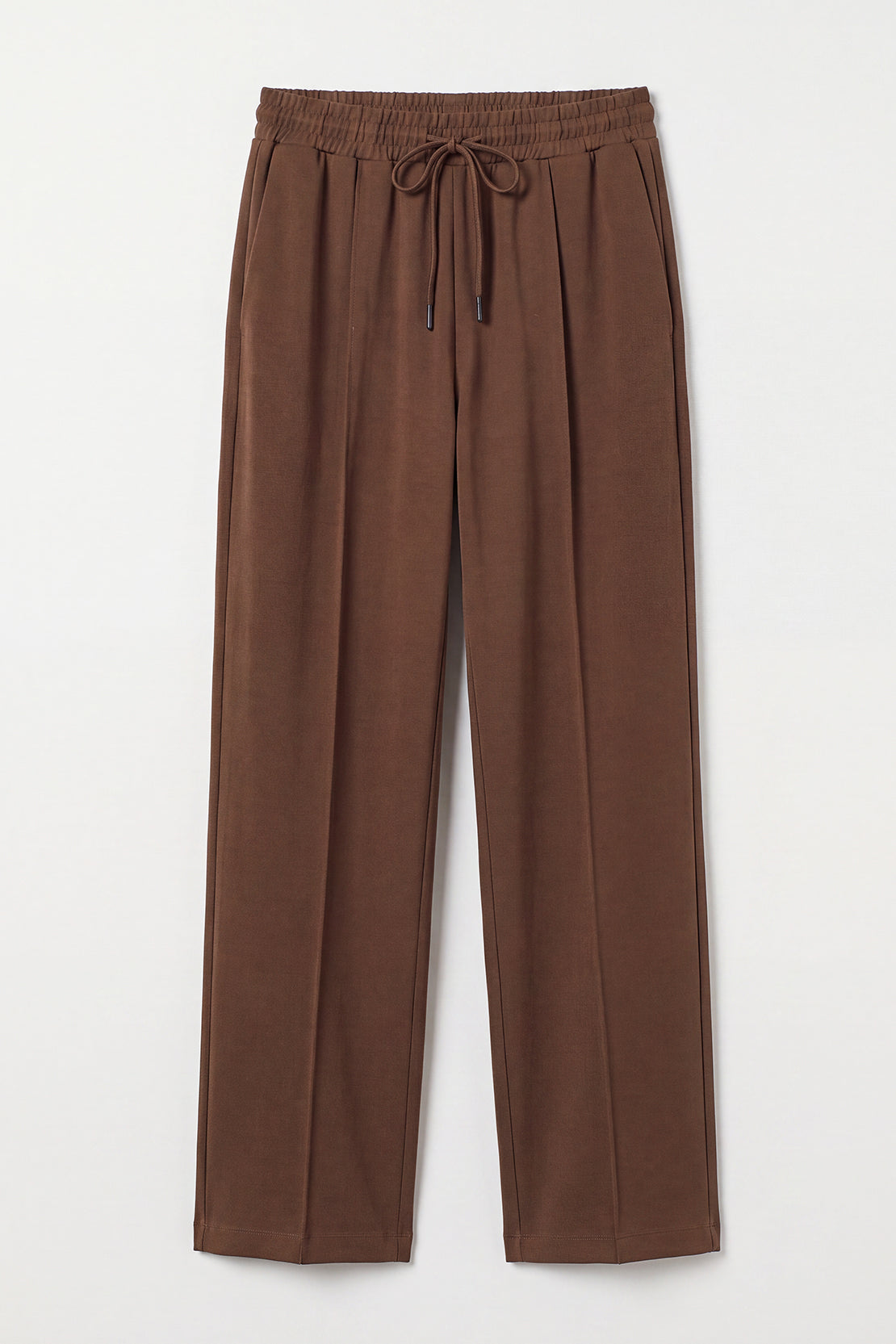 KOKO Modal Blend Straight-Fit Pants – Brown