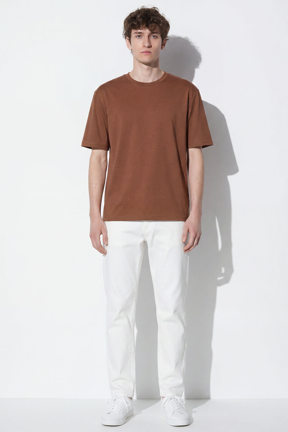 KOKO Air Weave Drop Shoulder T-Shirt – Brown