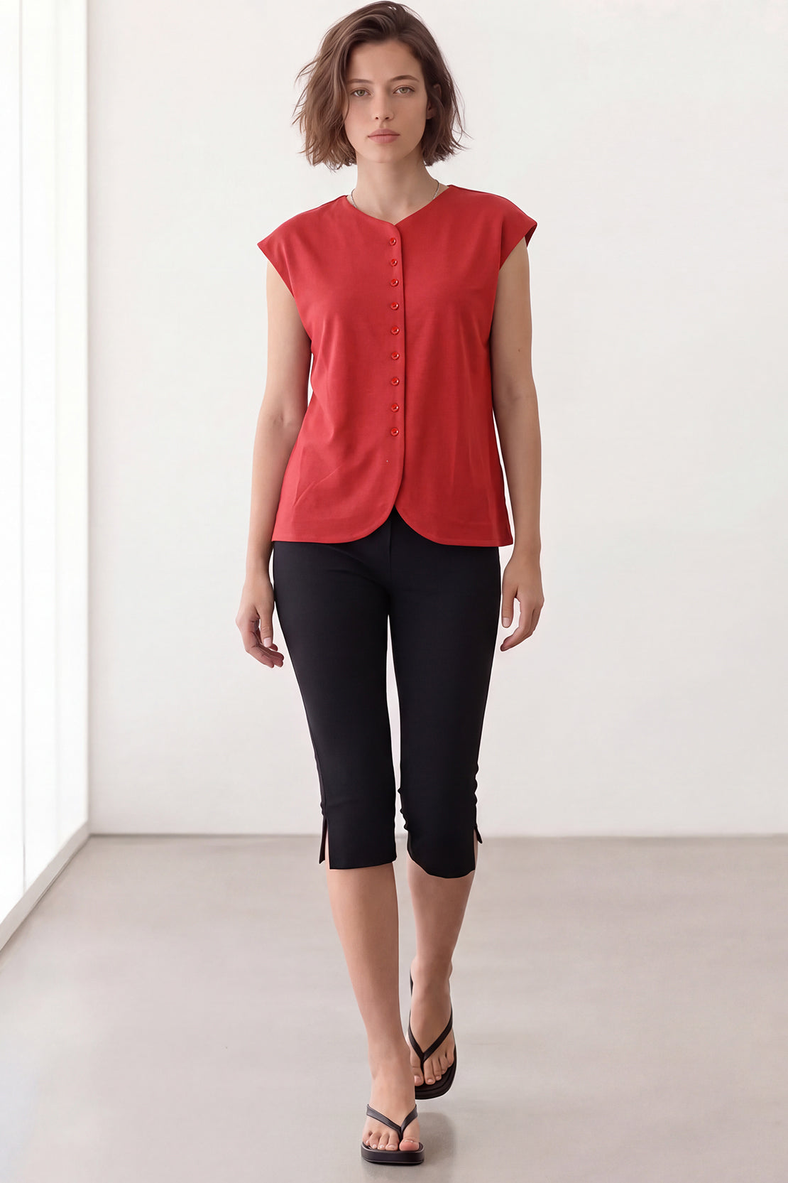 KOKO Modal Blend Buttoned Shirt – Red