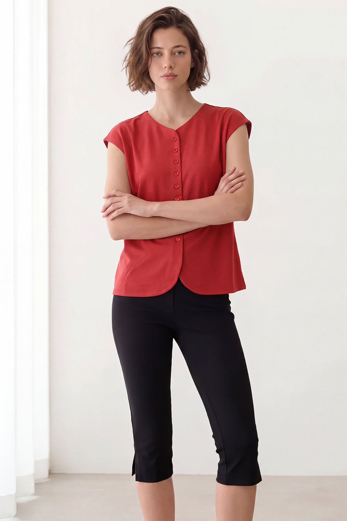 KOKO Modal Blend Buttoned Shirt – Red