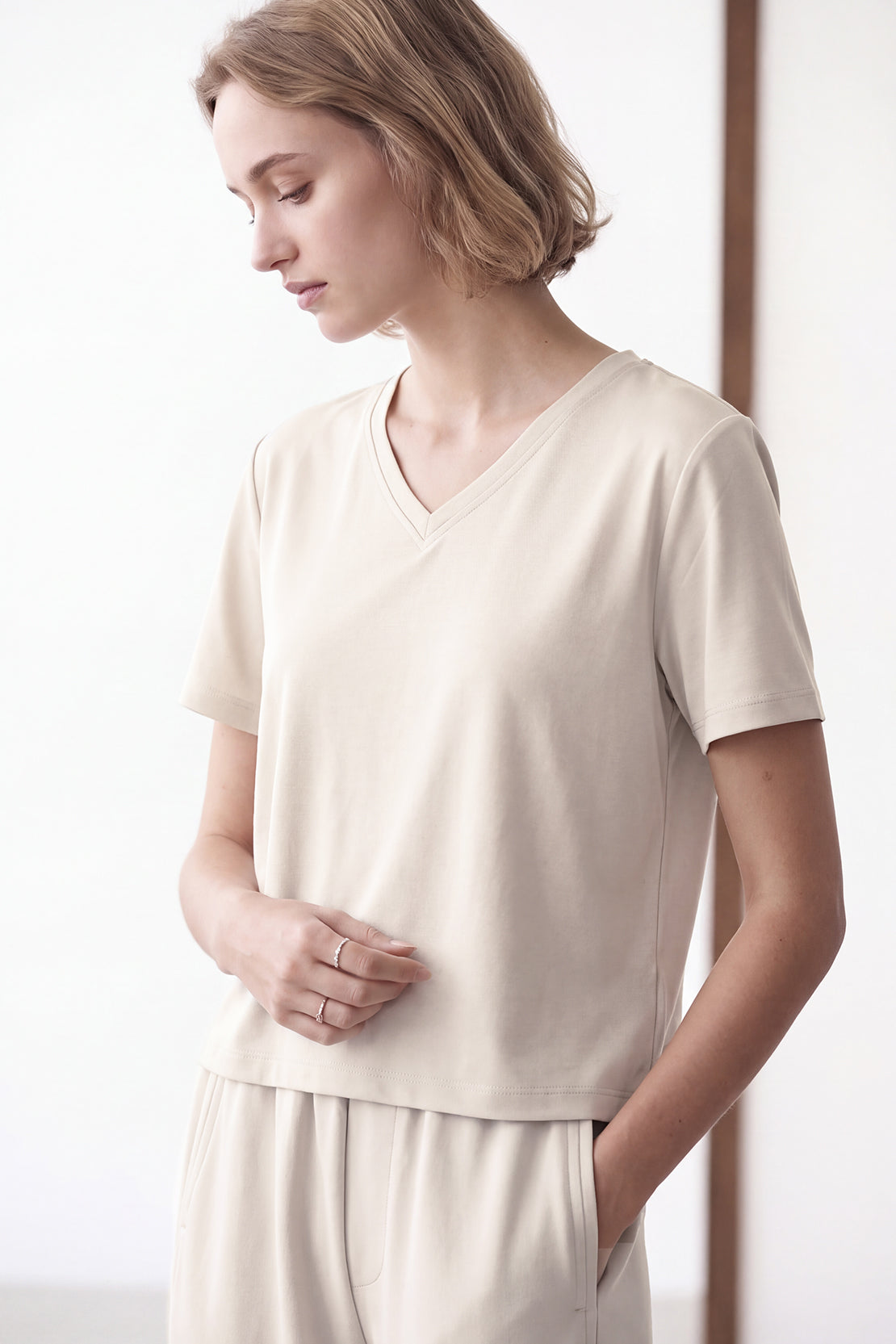 KOKO Sorona Modal V-Neck T-Shirt – Grey
