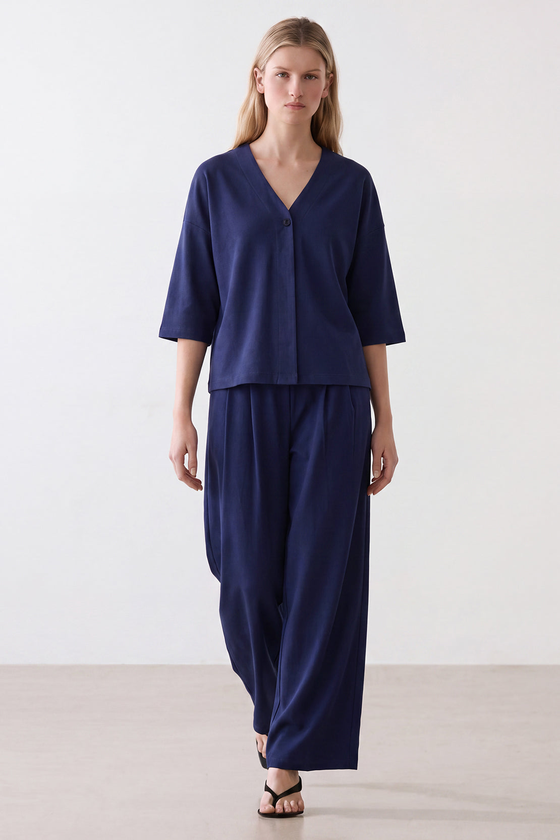 KOKO Modal V-Neck Shirt – Blue