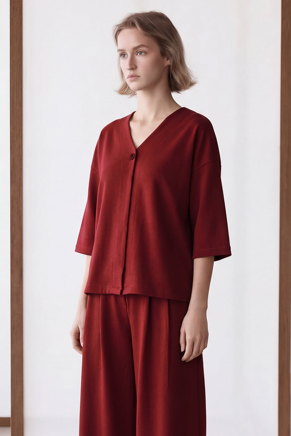 KOKO Modal V-Neck Shirt – Red