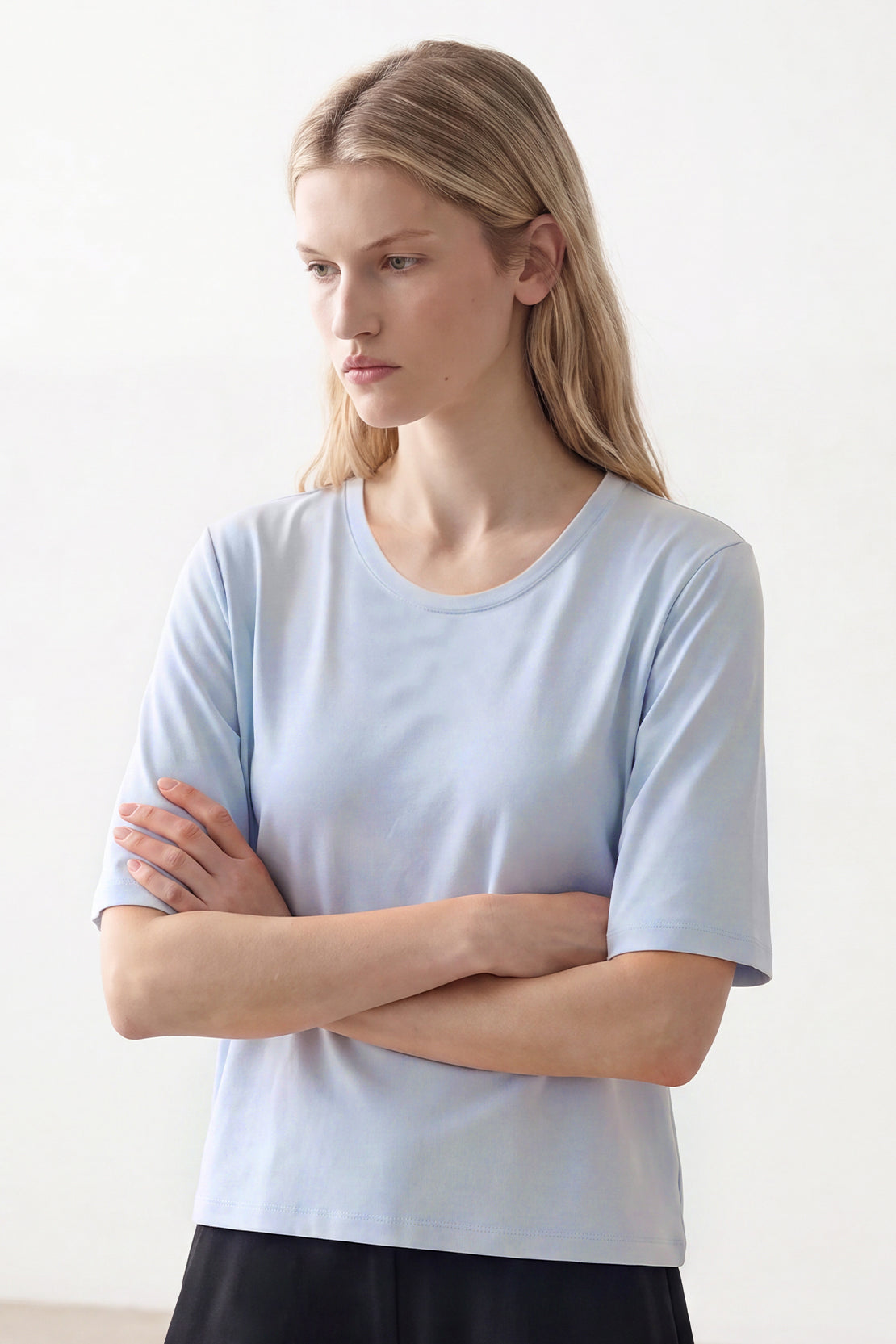 KOKO Sorona Modal Scoop-Neck Top – Soft Blue