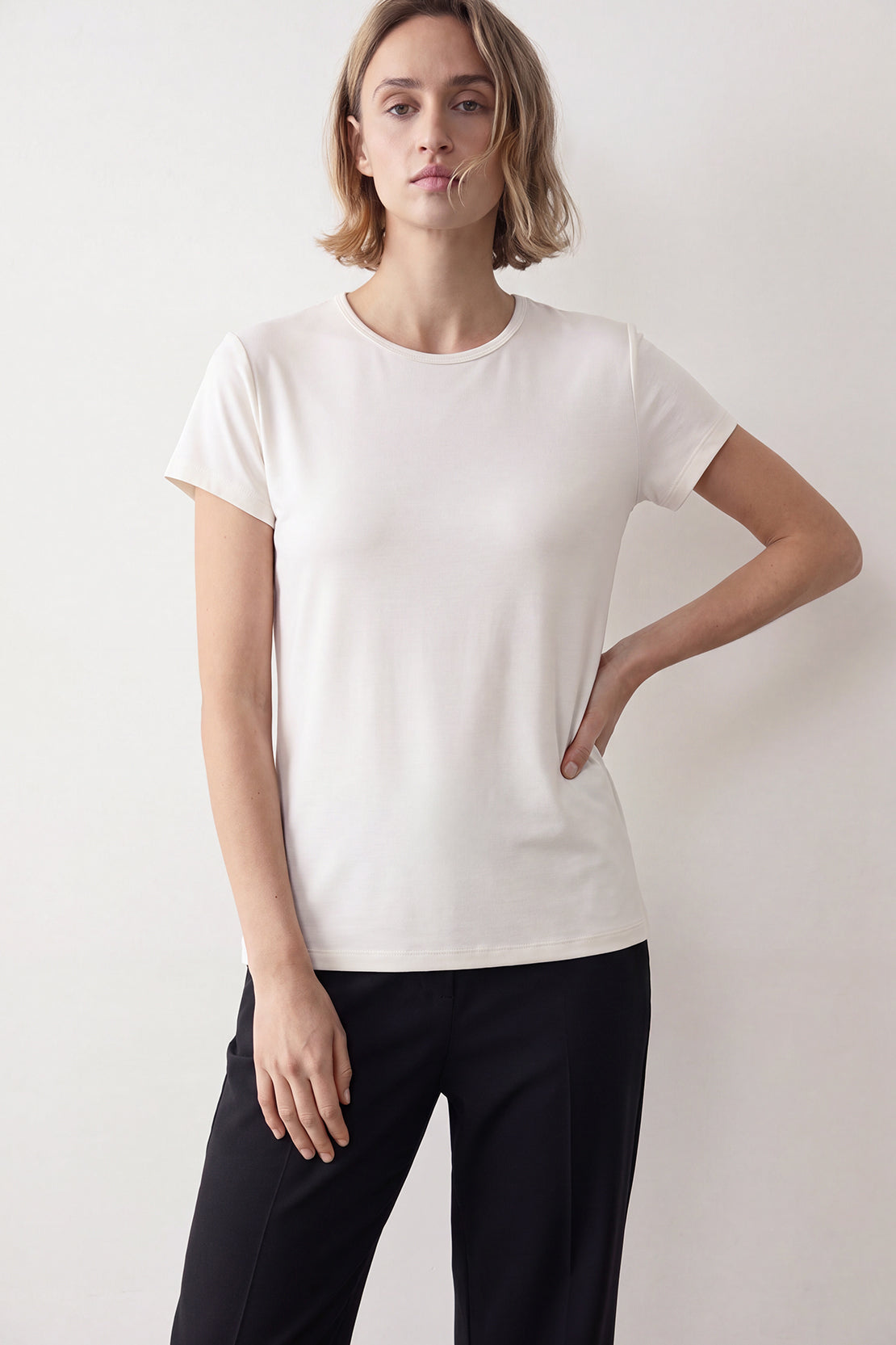 KOKO Air Weave Cap Sleeve T-Shirt – White