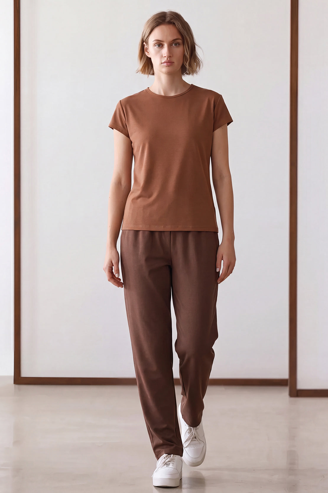 KOKO Air Weave Cap Sleeve T-Shirt – Taupe