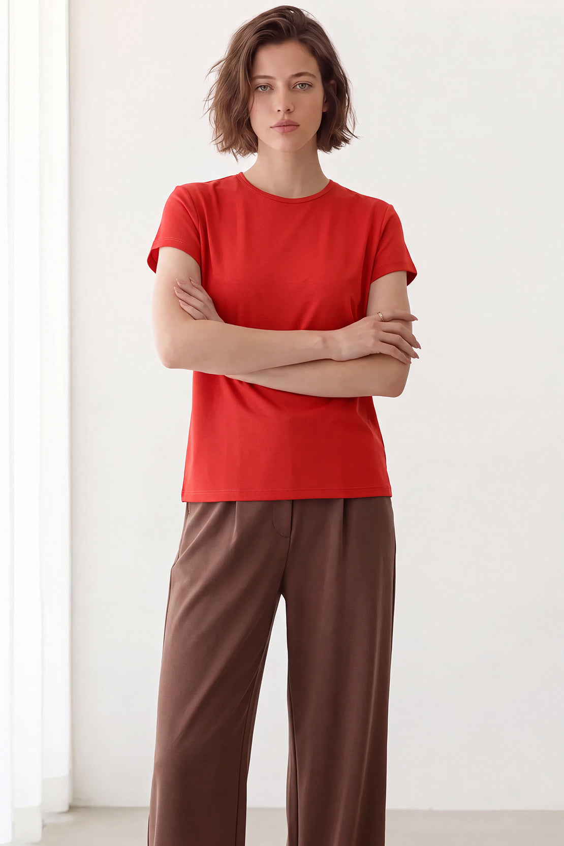 KOKO Air Weave Cap Sleeve T-Shirt – Red