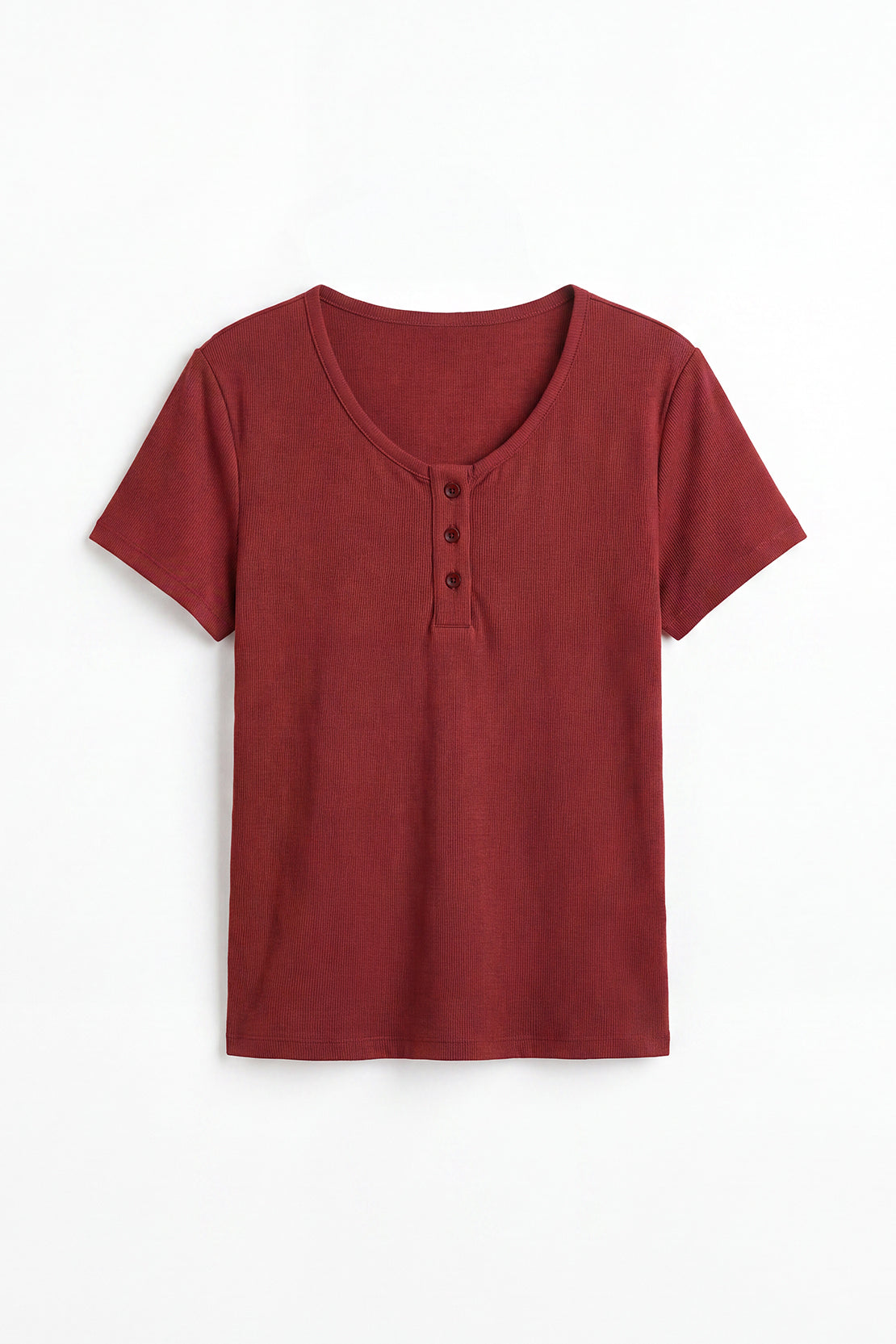 KOKO Cupro Buttoned T-Shirt – Cherry
