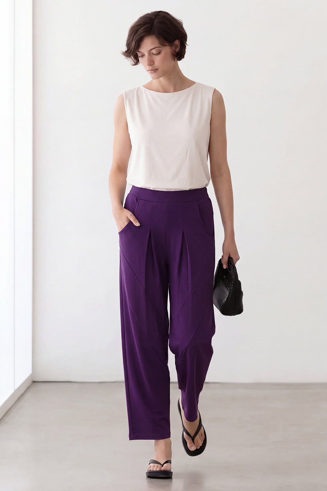 KOKO Modal Blend Barrel Pants – Purple