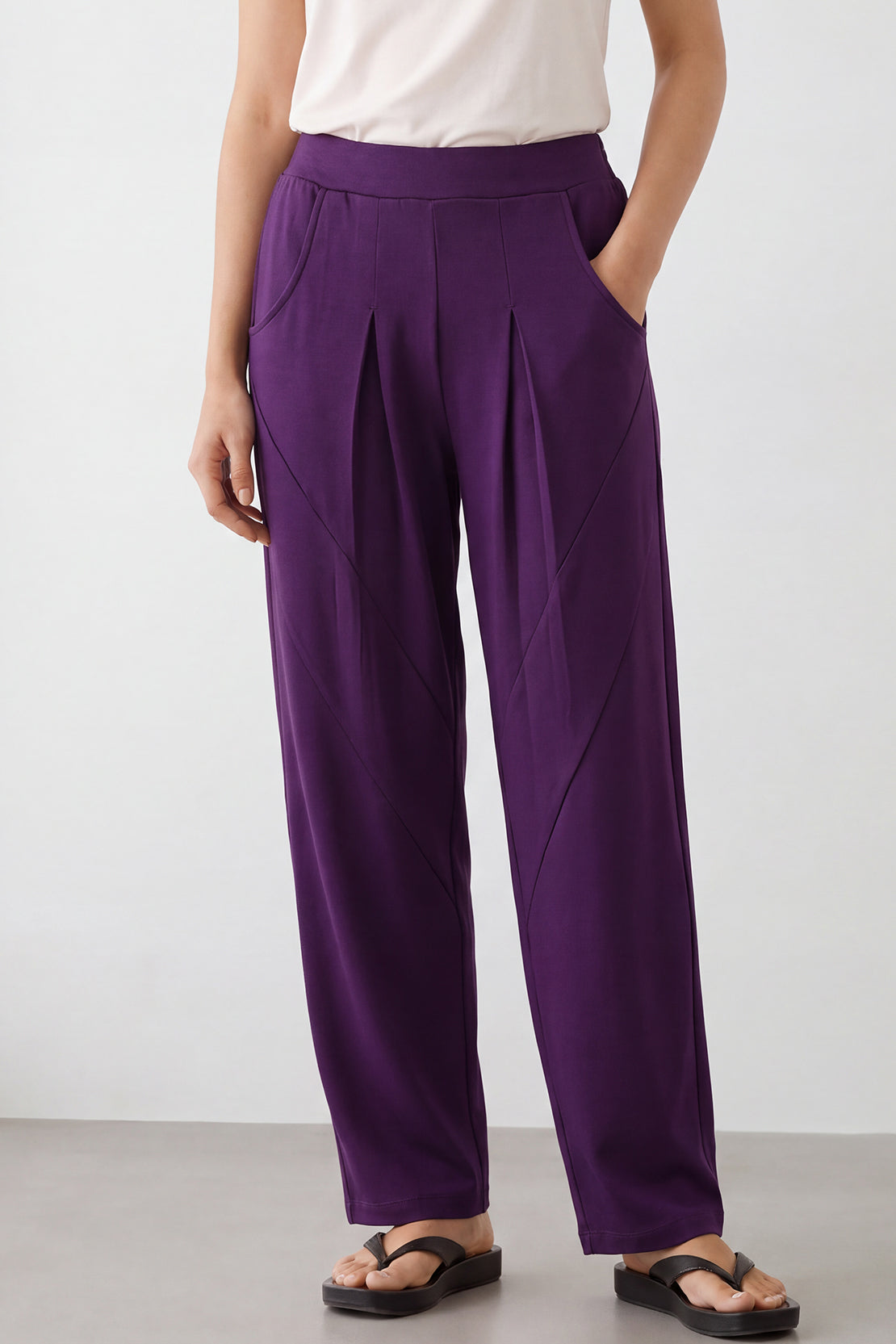 KOKO Modal Blend Barrel Pants – Purple