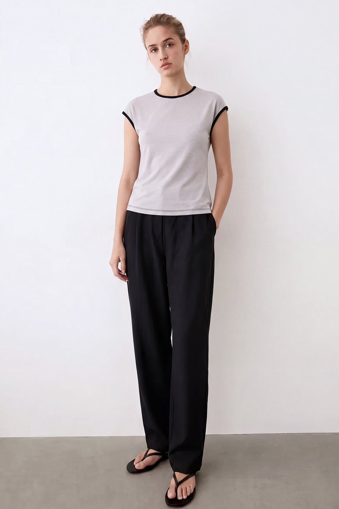 KOKO Cotton Modal Cap-Sleeve T-shirt – Grey