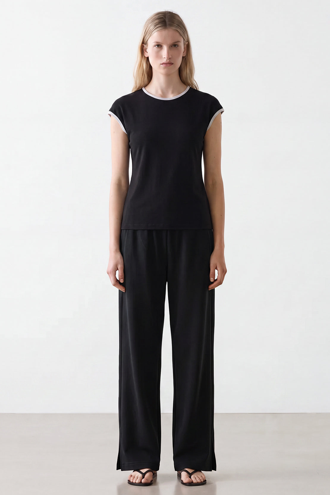 KOKO Cotton Modal Cap-Sleeve T-shirt – Black