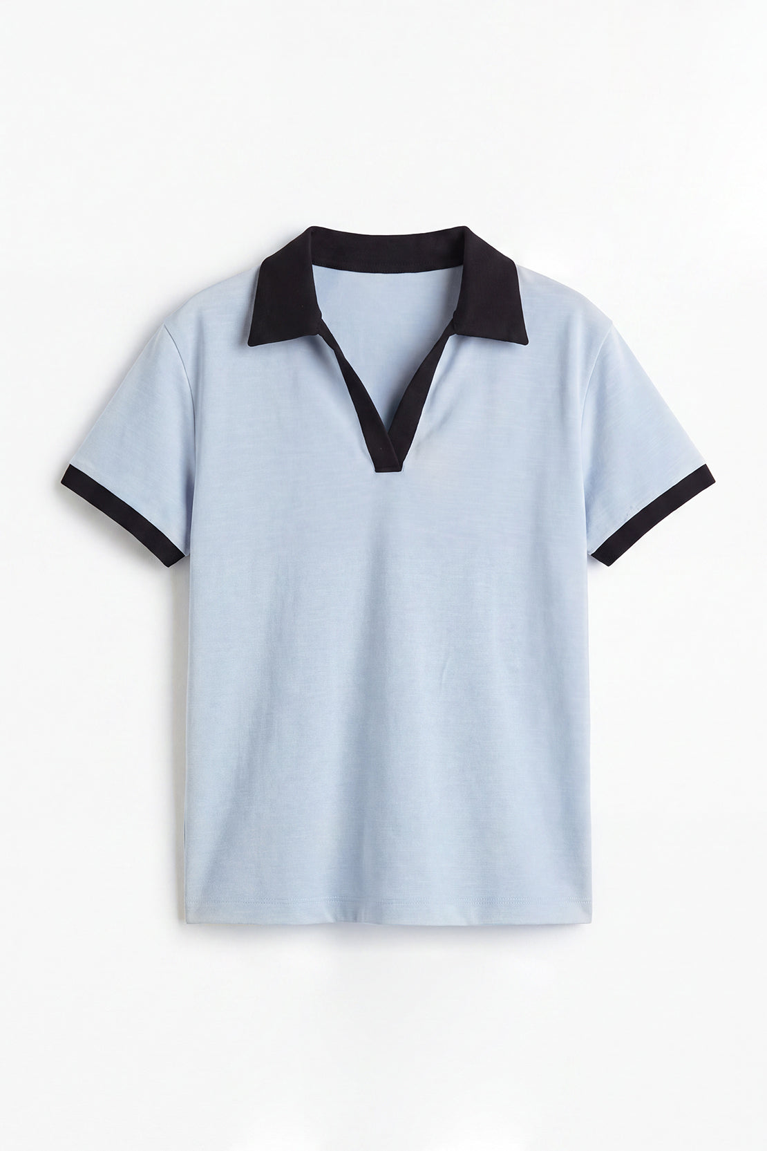 KOKO Cotton Modal Collared T-Shirt – Soft Blue